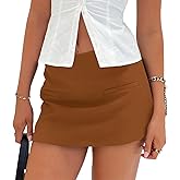 Cicy Bell Womens Mini Skirts Bodycon High Waisted Side Zipper A-line Summer Skirt for Work Office