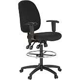 Harwick Extra Tall Ergonomic Drafting Chair, Black Fabric | Commercial grade black fabric