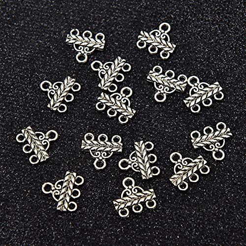 Monrocco 50pcs 3 Strand Slide Lock Clasp for Connector Jewelry Findings Necklace Multilayer Clasp with 15mm 3 Hole.