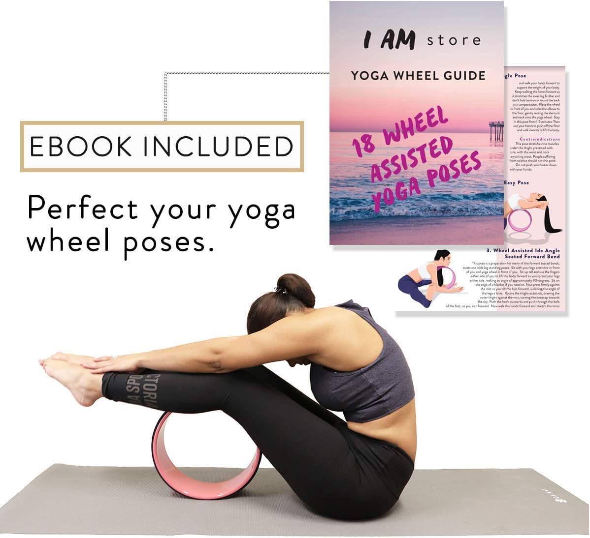 Dharma Cork Yoga Wheel Strong & Comfortable Accessory for Stretching & Flexibility by I AM Store ● Perfect Prop to improve Headstands & Backbends ● ...