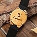 CUCOL Wooden Watches For Men Casual Black Cowhide Leather Strap Wood Watch With Box (date(black))