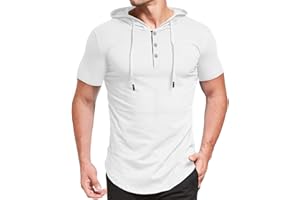 KUYIGO Men's S-5X Short&Long Sleeve Athletic Casual Plus Size Hoodies Sport Sweatshirt Hooded T-Shirts