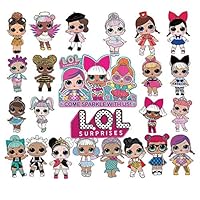 LOL 24pcs Cupcake Toppers Girls Topper Set, Decorations for Birthday Theme Party