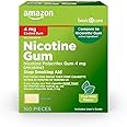 Amazon Basic Care Nicotine Polacrilex Coated Gum 4 mg (nicotine), Cool Mint Flavor, Stop Smoking Aid, 160 Count
