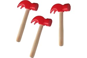 HEIPINIUYE 3 PCS Wooden Hammer Toys Simulation Hammers Maintenance Tools for Kids Children Birthday Party Games Supplies