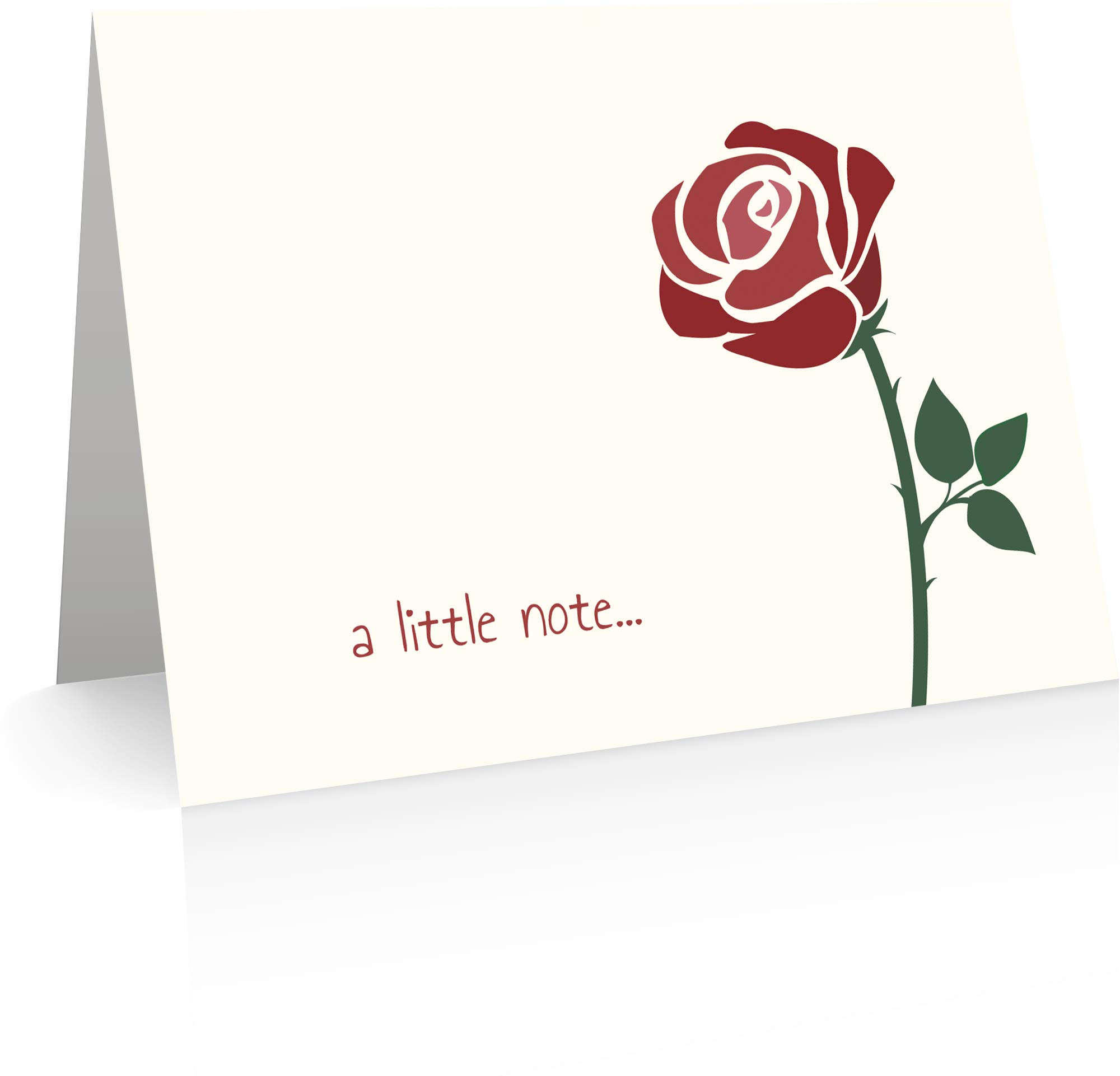 Rose Note Cards (12 Foldover Cards and Envelopes) Rose Thank You Cards