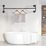 IBUYKE Wall Mounted Clothes Rail 127cm Industrial Pipe Rack Heavy Duty view 9