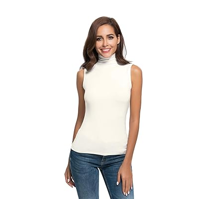 ladies sleeveless mock turtleneck