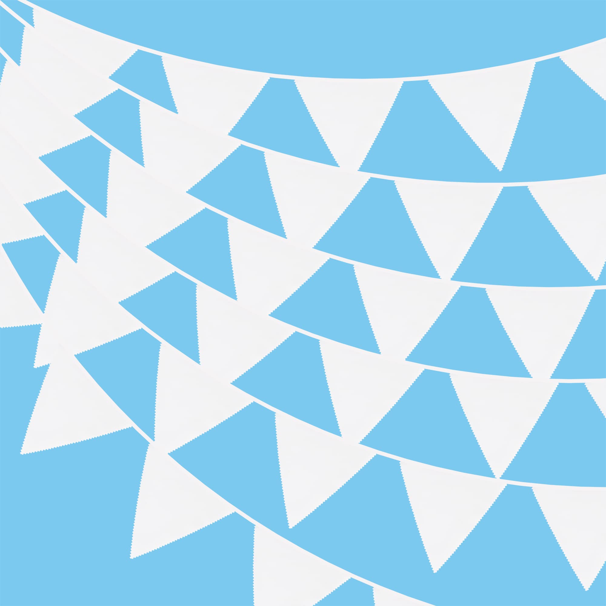 G2PLUS White Cotton Bunting with 10M Fabric and 36PCS - Celebratory Banner for Birthday and Party Decoration
