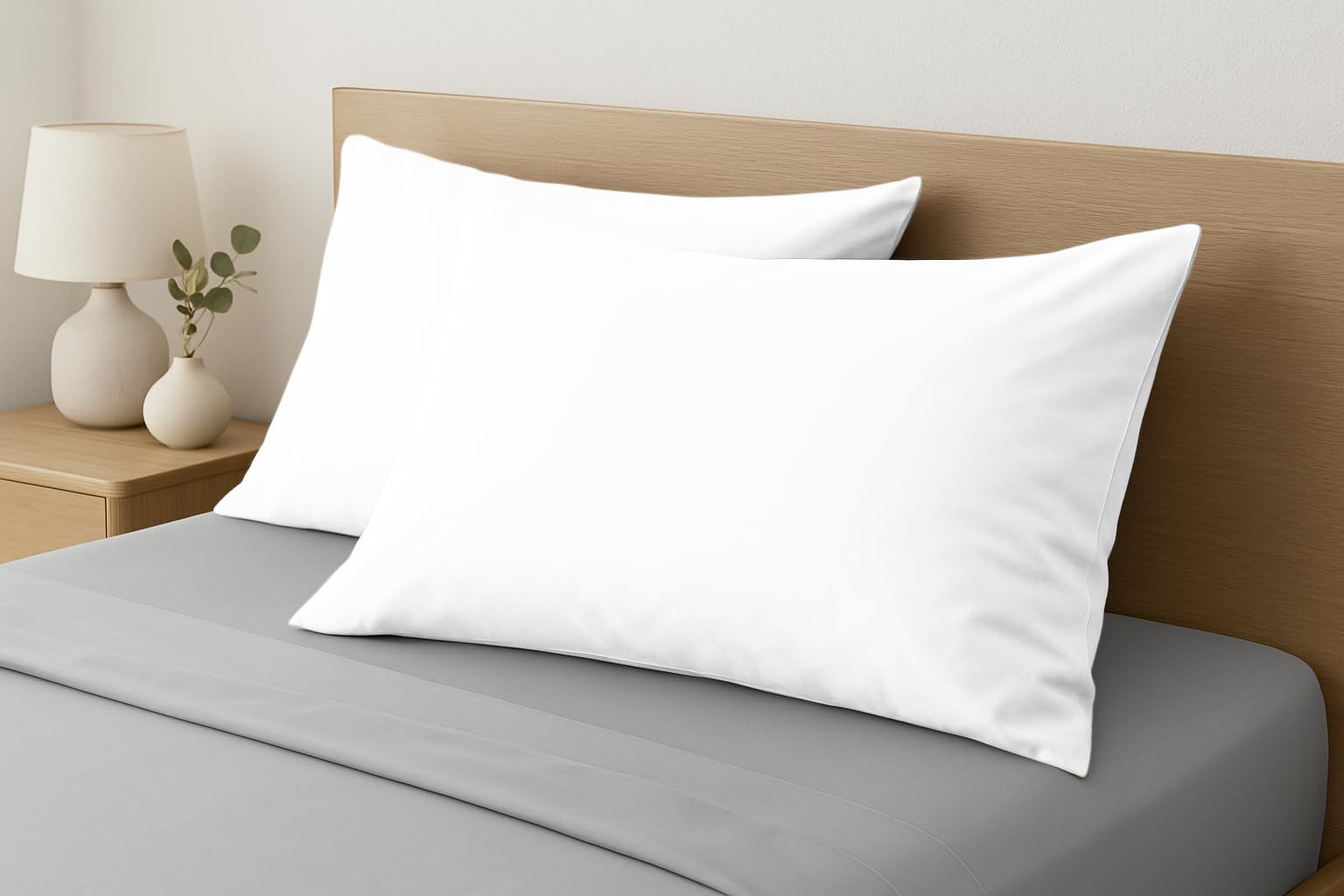 Photo 1 of Comfort Beddings 100% Organic Cotton Pack of 2 Youth Pillowcases 16x22 White Pillow Cases with Envelope Closure, Crisp Percale Weave, Soft & Cooling Pillow Covers (Size-16x22, White)