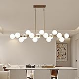 Besytal Gold Linear Chandelier, 16 Lights Modern