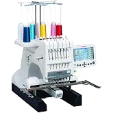 Janome Embroidery Machines - MB7 Heavy Duty Computerized Embroidering and Quilting Machine for Beginners to Experts, Multi Needle Embroidery Machine with 5.7" Remote Computer Screen for Stitching