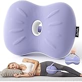 Knee Pillow for Side Sleepers - Smooth Spine Alignment Pillow, Memory Foam Knee Pillows for Back Hip Pain, Spine Aligning, Sciatica, Surgery Recovery, Pregnancy