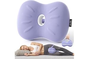 FORCANBY Knee Pillow for Side Sleepers - Smooth Spine Alignment Pillow, Memory Foam Knee Pillows for Back Hip Pain, Spine Aligning, Sciatica, Surgery Recovery, Pregnancy