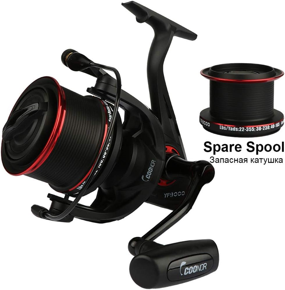 CDKZK 3Pcs YF 8000+9000 Two Spools Surf Casting Reels Spinning Reel,11BB Long Shot Fishing Reel With A Spare Metal Spool Max Drag 18KG