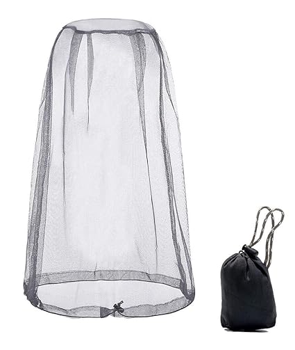 Unshackled Value Head Net Mosquito Face Mesh For Bugs And Insects Bug Netting For Outdoor Protection Insect Hat Shield Nets Wblack Bag Grey