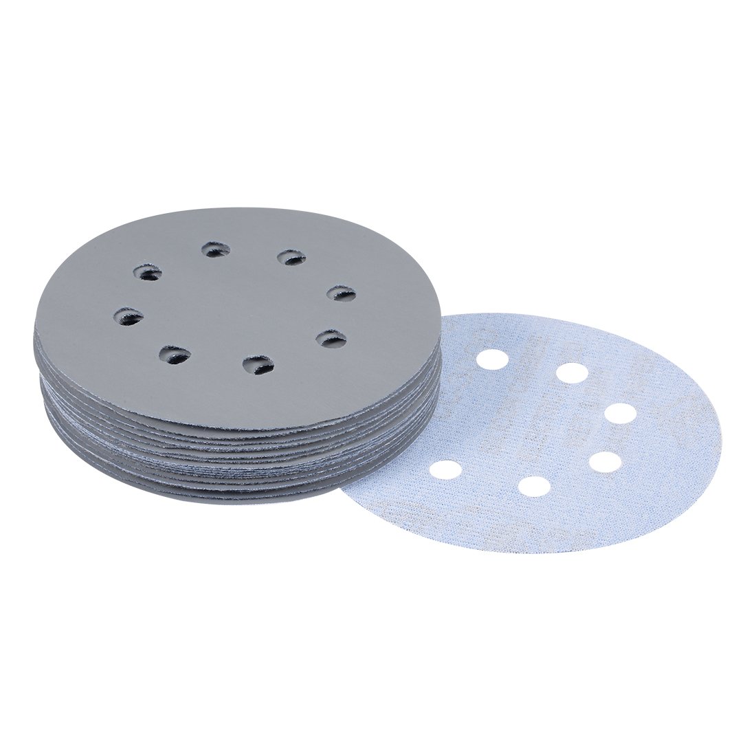sourcingmap 20Pcs 5 Inch 8 Hole Hook and Loop Sanding Disc 3000 Grit Flocking Sandpaper Random Orbital Sander Paper
