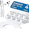 Replacement Ear Tips for AirPods Pro 2nd/1st Generation with Portable Storage Box & Cleaner Pen,Noise Reduction Holewith & Built-in dust Guard Screen,Silicone Ear Tips -S/Size 4 Pairs