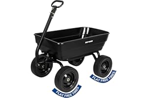 BILT HARD 7 Cu Ft Poly Garden Dump Cart 1200 lbs with No Flat Tires, Quick Release, 2-in-1 Convertible Handle, Dump Wagon Heavy Duty for Yard, Outdoor