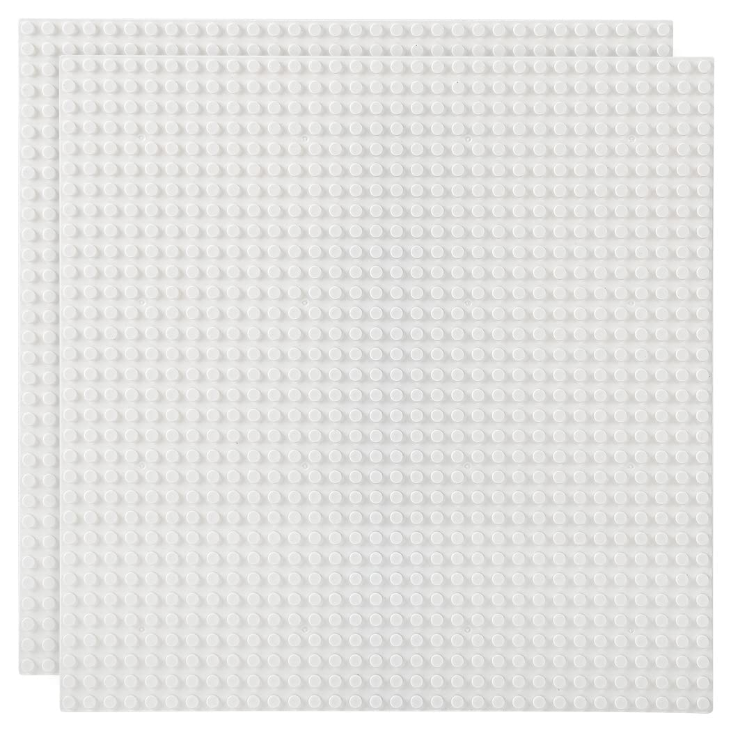 Photo 1 of Lekebaby 2 Pack Classic Baseplates Building Base for Building Bricks, 10" x 10" Building Boards - 100% Compatible with Major Brands, White
