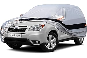 Holthly 10 Layers SUV Car Cover Custom Fit for Subaru Forester (1998-2024) Waterproof All Weather for Automobiles, Outdoor Full Cover Rain Sun UV Protection.Silver