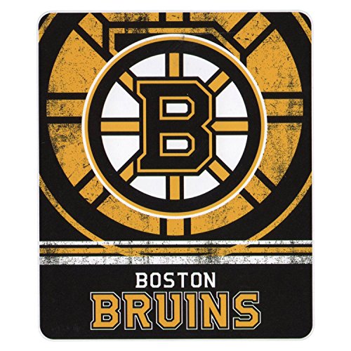 NHL "Vintage Fade" Team Logo Fleece Throw Blanket (Boston Bruins, 50" x 60")