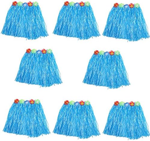 Kid's Flowered Luau Hula Skirts Pack of 8