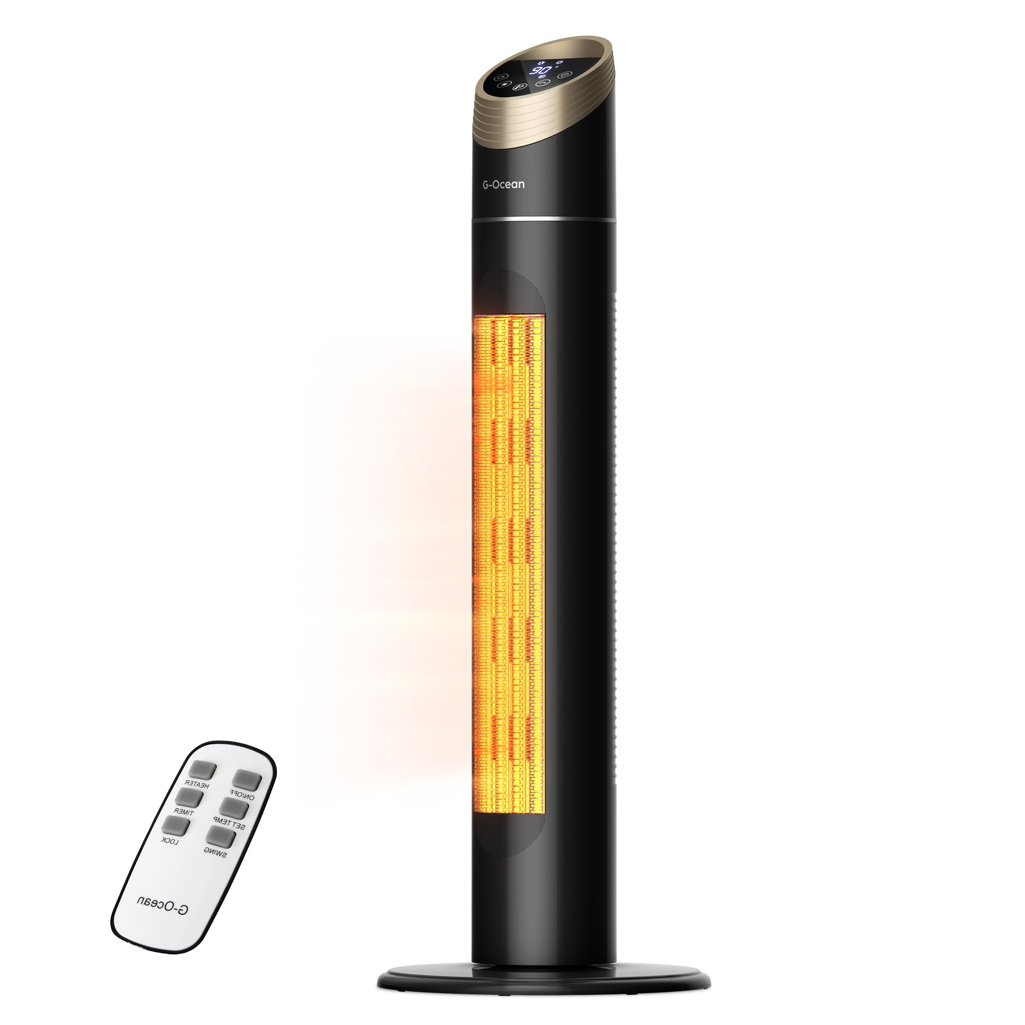 Photo 1 of ** USED/ UNTESTED** Space Heater, 34" Space Heater for Large Room with Remote, 1500W Tower Heater with 12H Timer, 70° Oscillating, Adjustable Thermostat, Overheating & Tip-over Protection, Indoor Use, Black