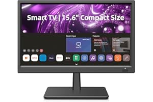 Feihe 15.6 Inch Small Smart TV HD 1080P LED, Flat Screen Smart Television with ATSC Tuner/HDMI/USB/AV for Kitchen, RV, Camper, Home & Bedroom or On-The-Go Entertainment