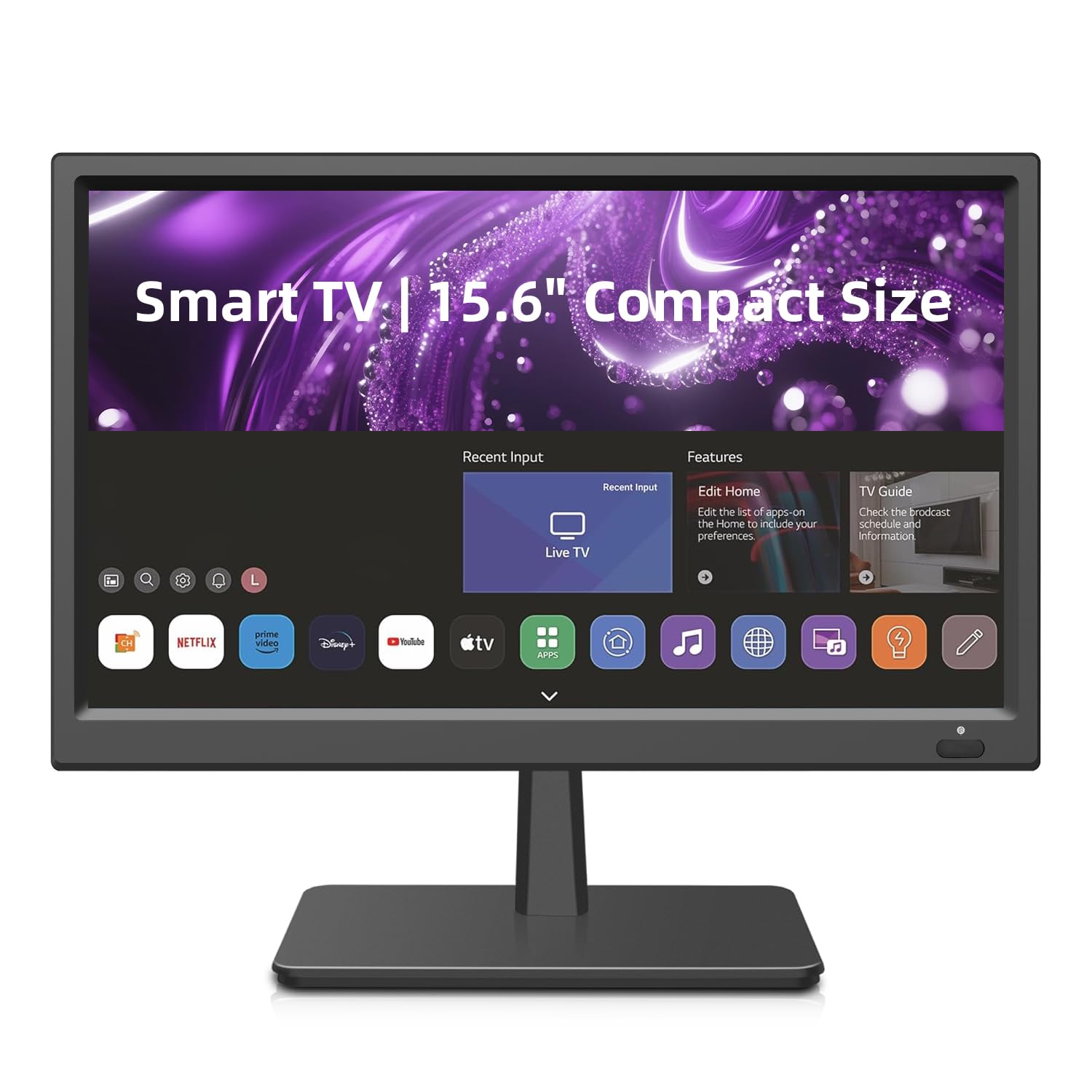 Photo 1 of Feihe 15.6 Inch Small Smart TV HD 1080P LED, Flat Screen Smart Television with ATSC Tuner/HDMI/USB/AV for Kitchen, RV, Camper, Home & Bedroom or On-The-Go Entertainment