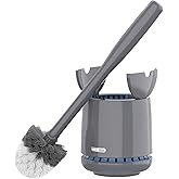 MR.SIGA Premium Toilet Bowl Brush and Holder with Solid Handle and Durable Bristles for Bathroom Cleaning, Grey, 1 Pack