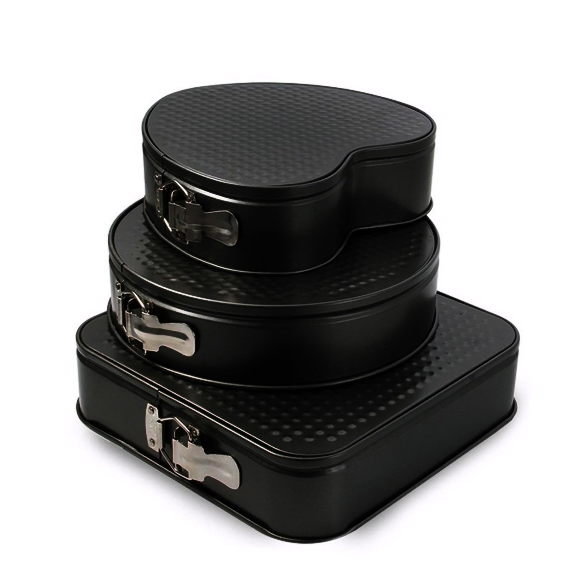 Non-Stick Springform Cake Pan Set of 3 Shapes Round Square Heart