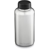 Klean Kanteen Wide Water Bottle with Loop Cap - Stainless Steel Water Bottle for Daily Hydration &amp; Outdoor Use - Non-Insulated - BPA Free, Dishwasher Safe - Brushed Stainless, 64 oz