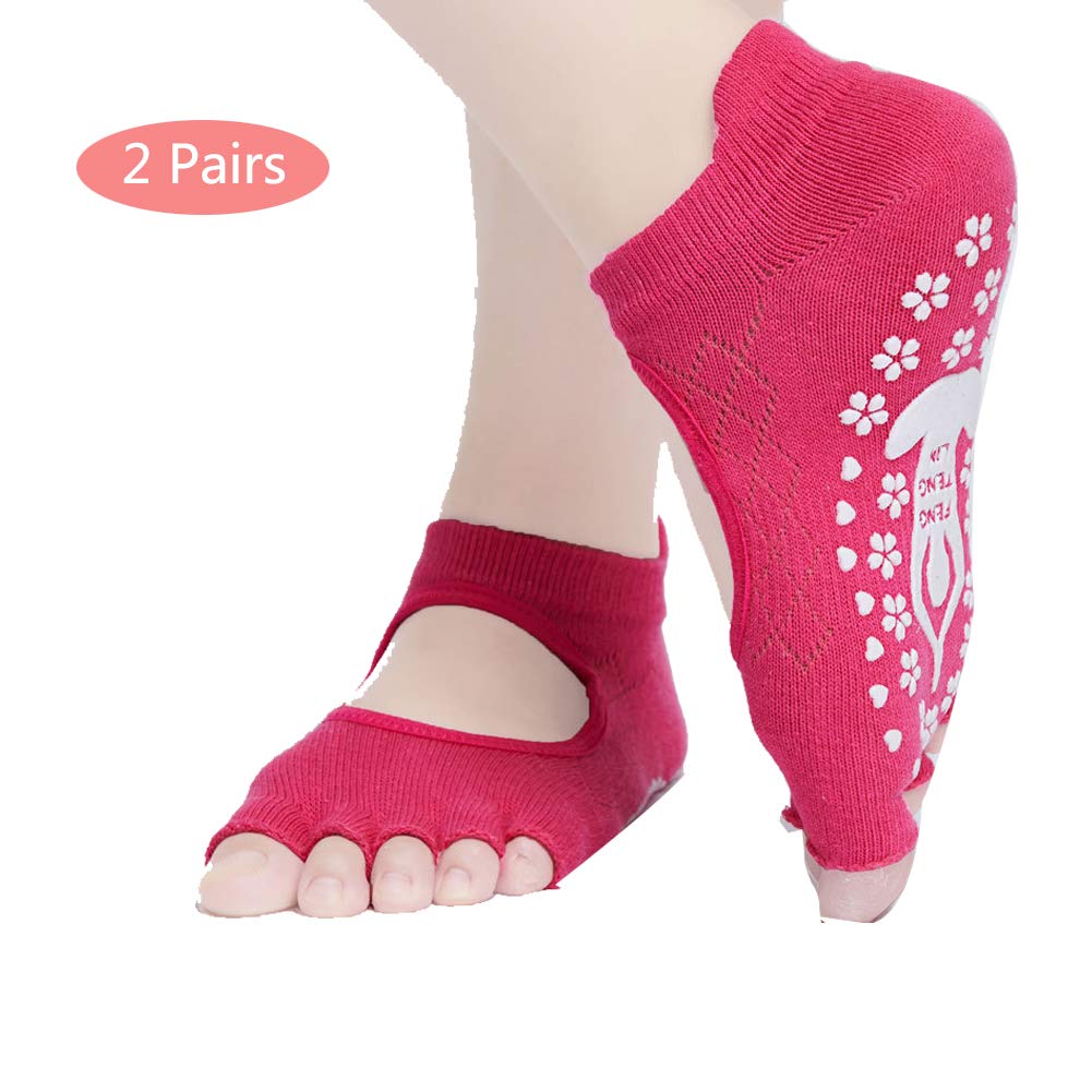 LieYuSportFF Calcetines Yoga Antideslizantes Mujer,2 Pares ...