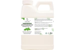 TRATAK ORGANICS 16 fl oz - Peppermint Essential Oil 100% Pure, Uncut and Natural, 16 fl oz - Peppermint Essential Oil for Aromatherapy, Diffuser, Hair Care, Skin Massage - with Dropper