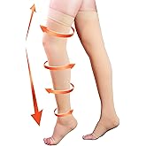20-30 mmHg Compression Stockings for Women & Men, Thigh High Compression Socks Open Toe, Silicone Dot Band