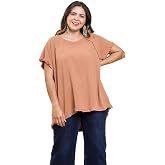 Umgee Women's Pintuck High Low Fringed Top