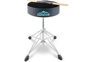 EASTROCK Drum Throne Drum Stools with 4 Legs Support,Universal Height Adjustable Drum Seat for Drummer Kids Adult (Black)