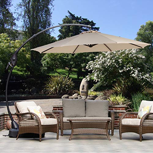 Grand patio Deluxe 10 FT Curvy Aluminum Offset Patio Umbrella with