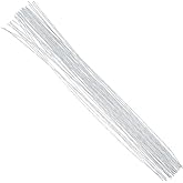 DECORA 20 Gauge White Floral Stem Wire 16 inch,50/Package