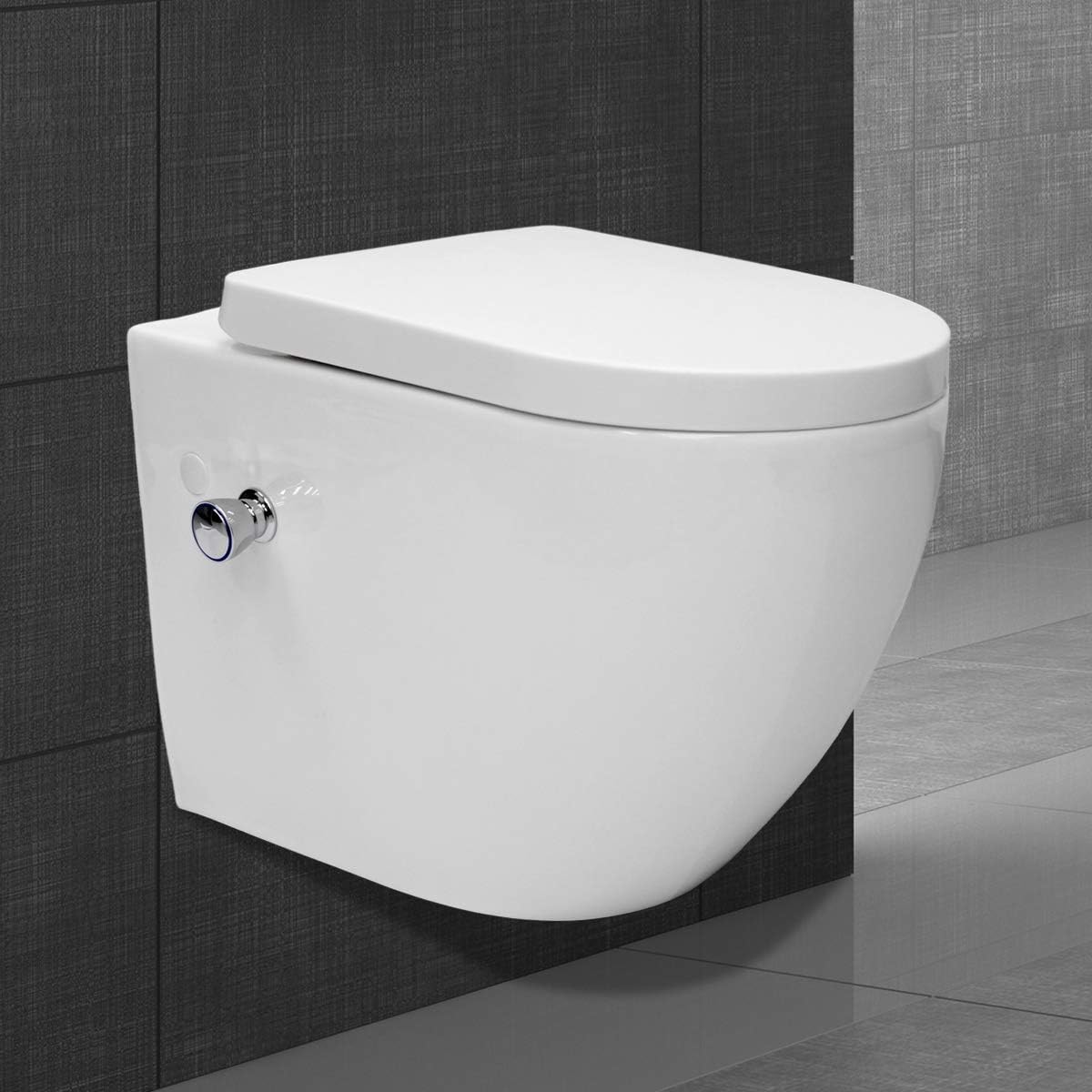 ECD Germany Wall Hung Toilet with Soft close Seat Modern Round