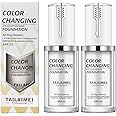 Mouis 2 Pack TLM Foundation Makeup, All-Day Flawless Color Changing Liquid Foundation for Women and Men, Base Face Cream Foundation, 40ml, SPF 15