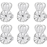 Kouley Earring Backs Lifters,3 Pairs Secure Earring Backs for Droopy Ears,Adjustable Hypoallergenic Earring Backs for Heavy(White)