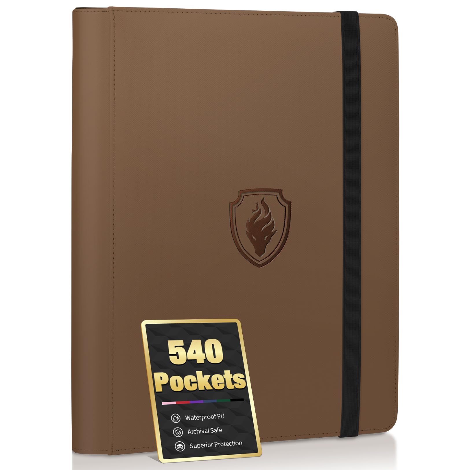 Premium 9 Pocket Card Binder for 540 Cards, Fabmaker PU Trading Card Binder