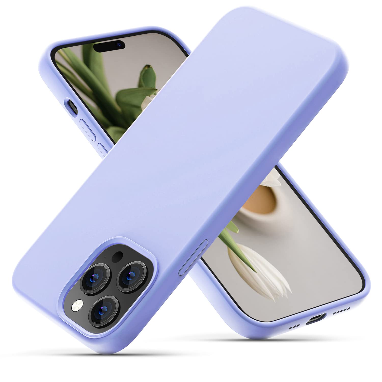 OitiYaa Silicone Case Compatible with iPhone 14 Pro Case 6.1 Inch, Soft Ultra Slim Protective Shockproof Liquid Silicone Phone Case with Anti-Scratch Microfiber Lining,Clove Purple