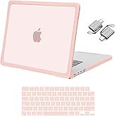 MOSISO Compatible with MacBook Pro 16 inch Case 2026-2021 M4 M3 M2 M1 A3403 A3186 A2991 A2780 A2485, Scratches-Resistant&Reduces-Fingerprints Hard Shell Case&Keyboard Film&Type C, Pink