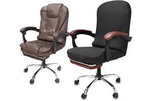 NeColorLife X-Large Office Chair Cover– Stretchable Chair Slipcover for Big & Tall Chairs, Washable & Non-Slip, (Extra Large Size,Black)