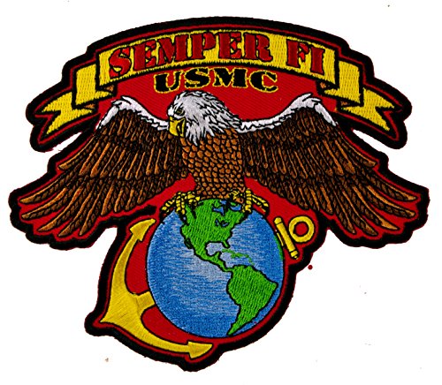 Semper FI United States Marine Corps Eagle Anchor Earth 5 X 5 inch Embroidered Patch D36