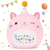 ABEARCAR Cute Cat Plush Birthday Gifts for Girls, Soft Cat Plushies Toy Pink Pillow Cat Stuffed Animals Gift for Girlfriend Kids Birthday 8" Cat Stuffed (Small Cat Plush)