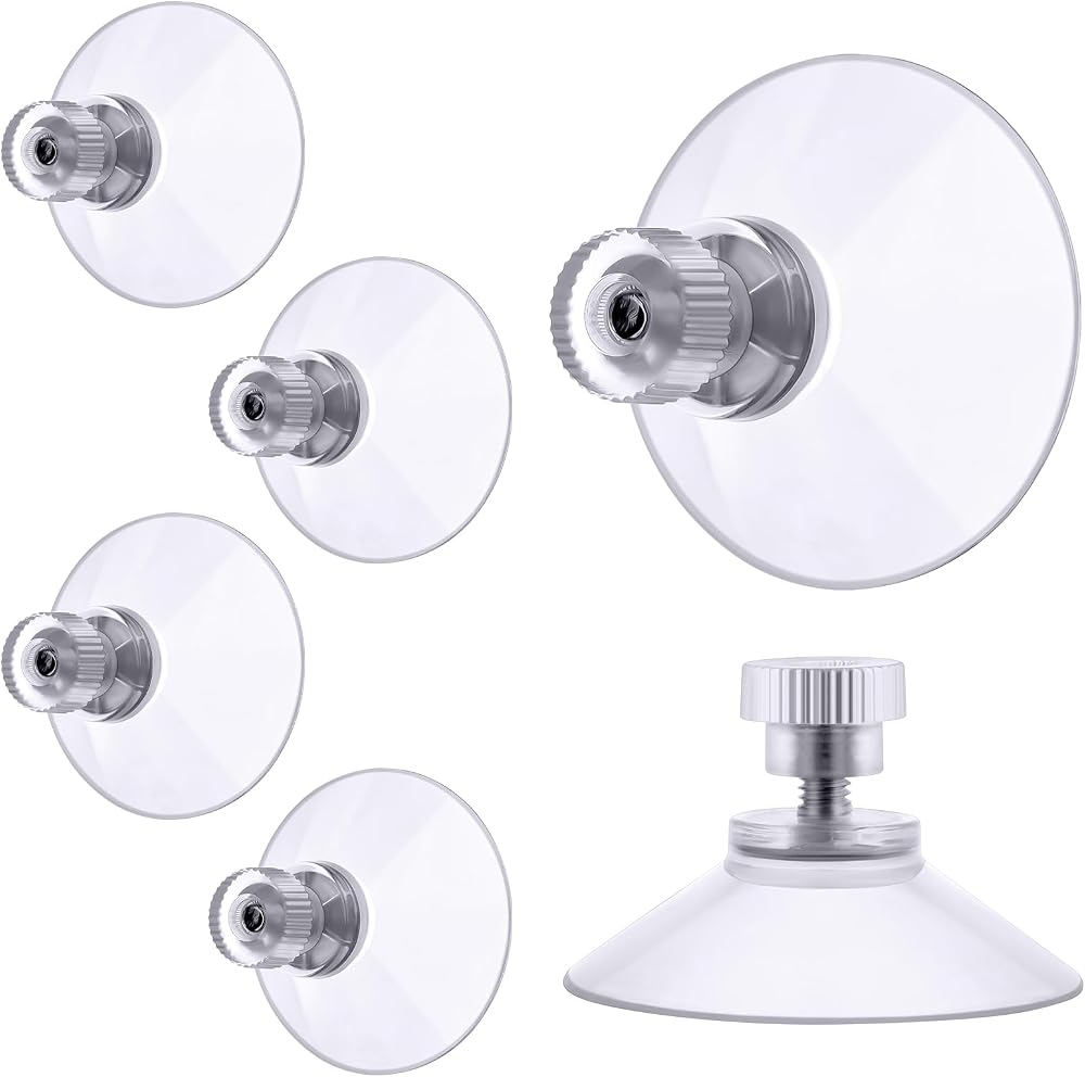 flintronic 6 PCS Suction Cups 32mm Clear Window Suckers Knurled Nut